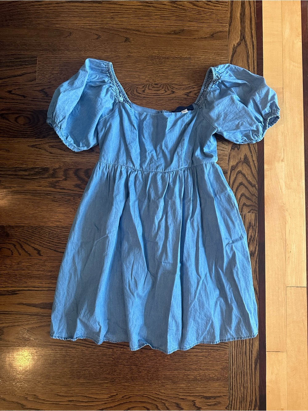 Chambray Puff Sleeve Dress - Kids Dresses